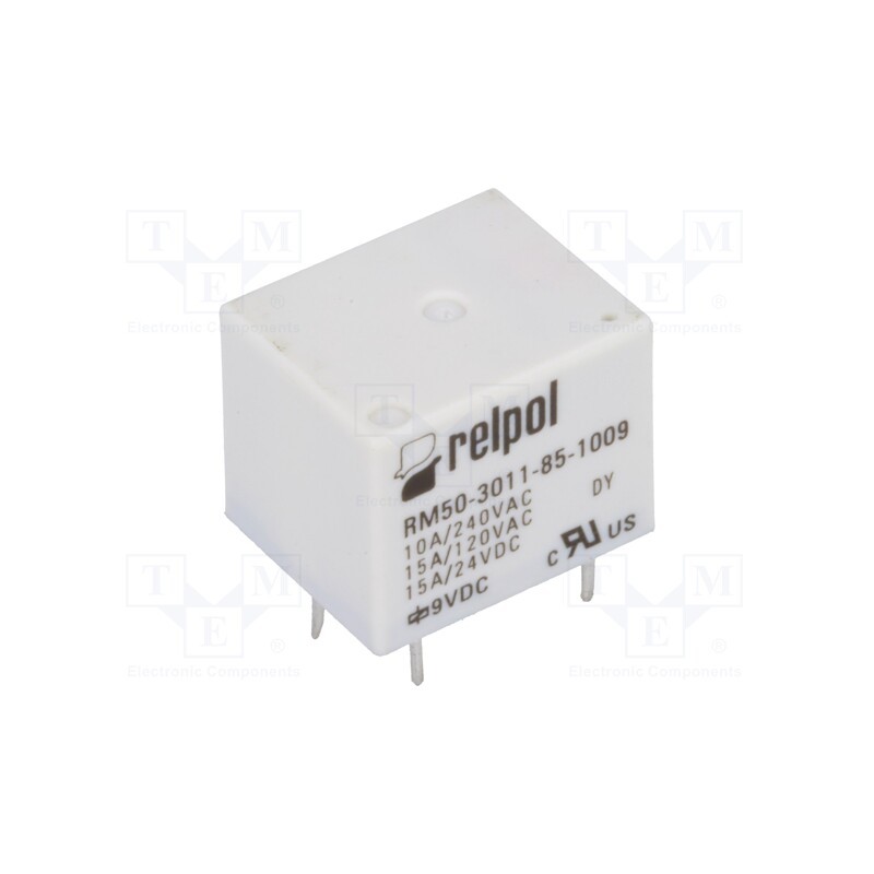 10 pcs : RM50-3011-85-1009 - Relay: electromagnetic, SPDT, Ucoil: 9VDC, 10A, max.277VAC, PCB