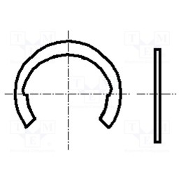 500 pcs : 1292072 - Circlip, spring steel, Shaft dia: 5mm, BN 831, Ring: external