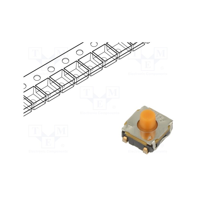 10 pcs : KSC441J 70 SH SP DELTA LFS - Microswitch TACT, SPST-NO, Pos: 2, 0.05A/32VDC, SMT, none, 4N, 5.2mm