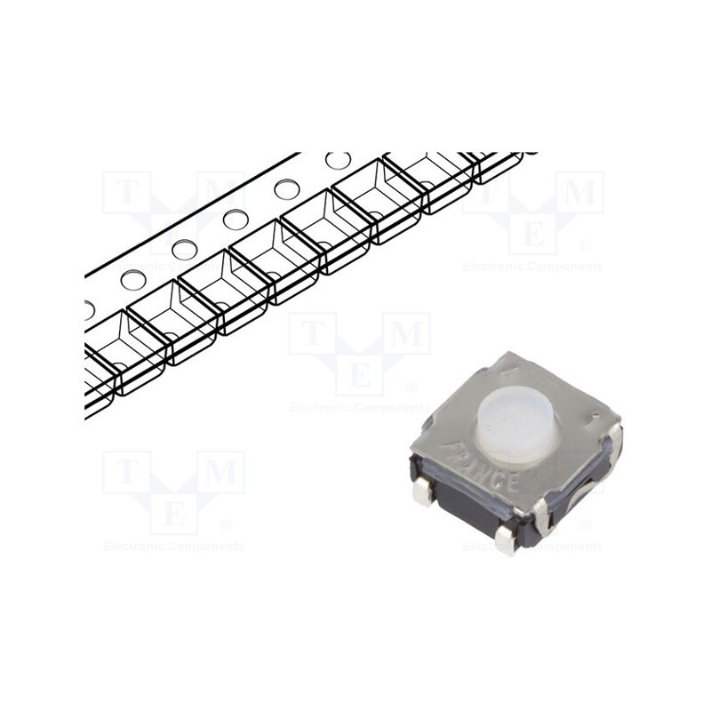 10 pcs : KSC241J LFS - Microswitch TACT, SPST-NO, Pos: 2, 0.05A/32VDC, SMT, none, 3.5N