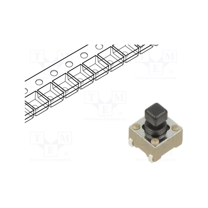 10 pcs : TL3301SPF160QJ - Microswitch TACT, SPST-NO, Pos: 2, 0.05A/12VDC, SMT, none, 1.57N
