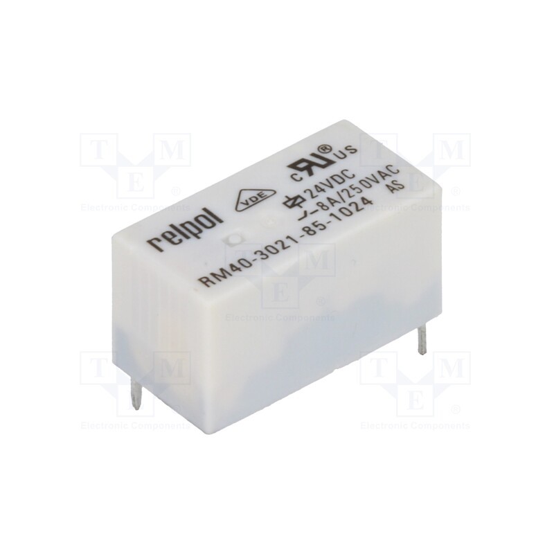 10 pcs : RM40-3021-85-1024 - Relay: electromagnetic, SPST-NO, Ucoil: 24VDC, 8A, 8A/250VAC, PCB