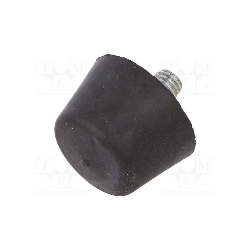 10 pcs : DVB.6-25-17-M6-8-40 - Vibroisolation foot, Ø: 25mm, Shore hardness: 40±5, 261N, 61N/mm