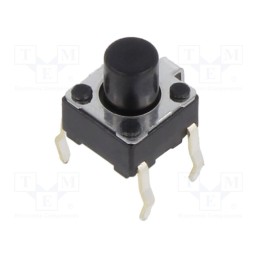 10 pcs : SKHHQVA010 - Microswitch TACT, SPST-NO, Pos: 2, 0.05A/12VDC, THT, 980mN, 7mm