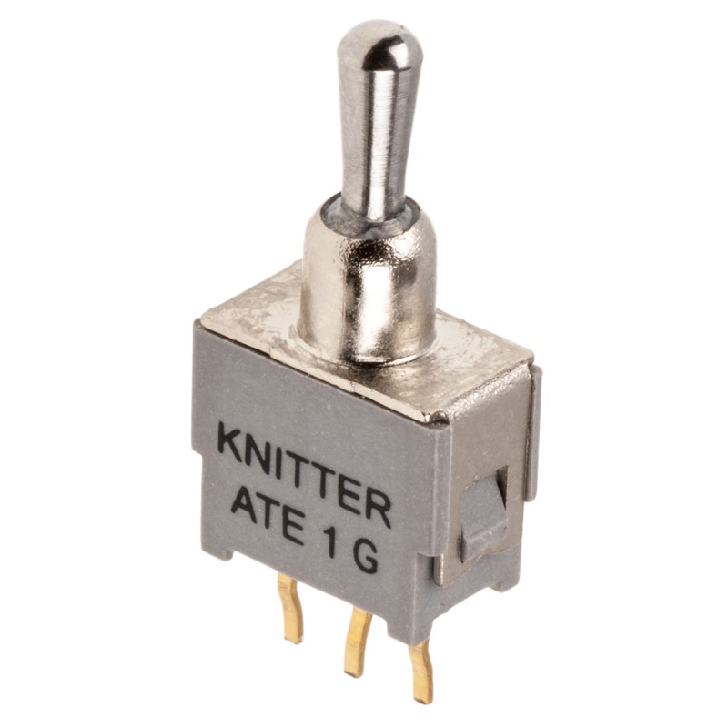 1 pcs - KNITTER-SWITCH Toggle Switch, PCB Mount, (On)-Off-(On), SPDT, Through Hole Terminal