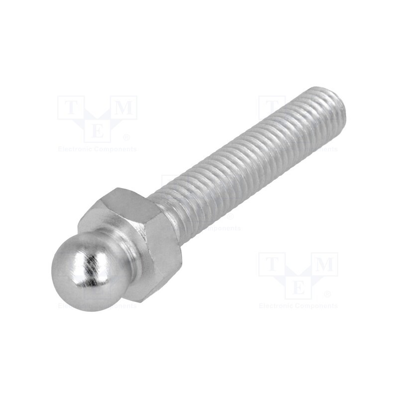 10 pcs : 098MM08040M - Pin, M8, Plunger mat: steel, Ø: 10mm, Plating: zinc, Thread len: 40mm