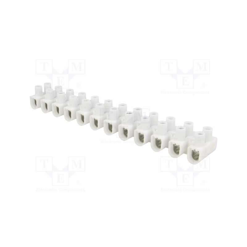 10 pcs : 88166825 - Terminal block, screw terminal, 4÷16mm2, 450V, ways: 12, white