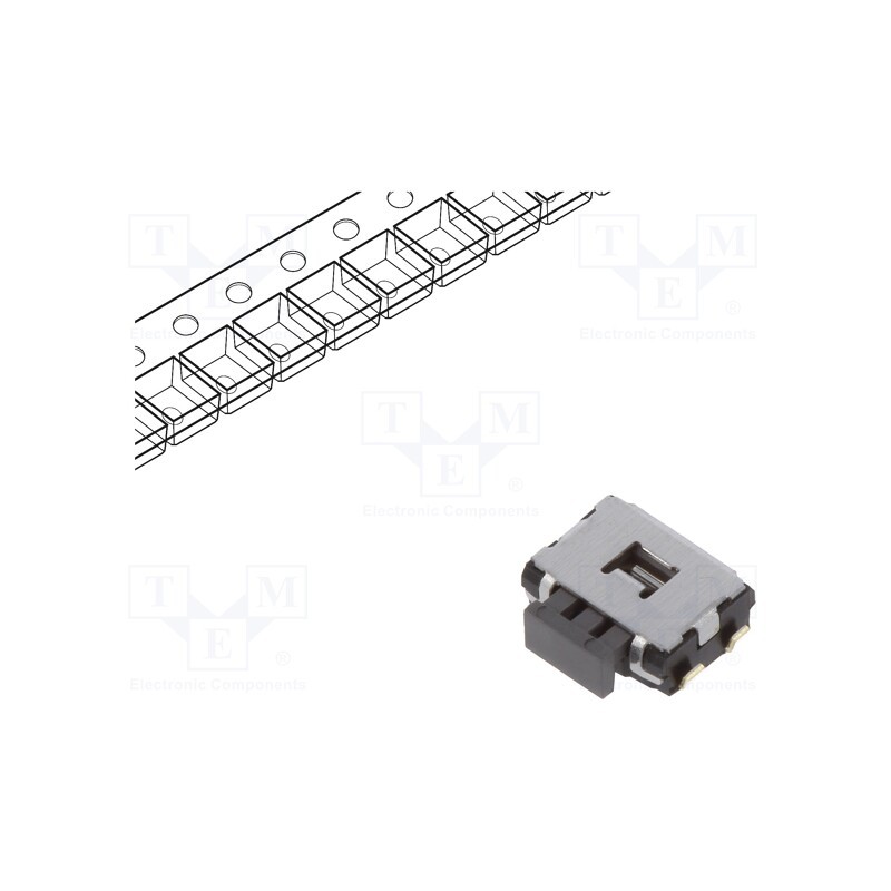 10 pcs : EVQPUB02K - Microswitch TACT, SPST, Pos: 2, 0.05A/12VDC, SMT, none, 2.2N, 1.65mm