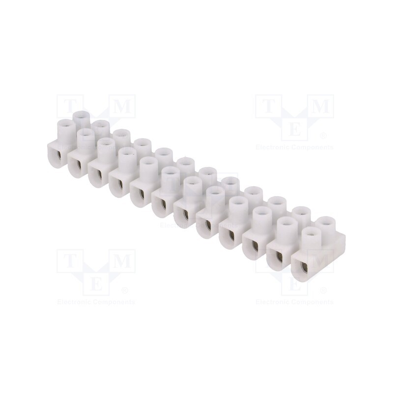 10 pcs : 88166866 - Terminal block, screw terminal, 1÷4mm2, 450V, ways: 12, white