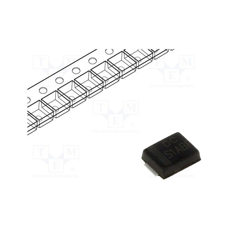 50 pcs : S1ABF - Diode: rectifying, SMD, 50V, 1A, SMB flat, Ufmax: 1.1V, Ifsm: 30A