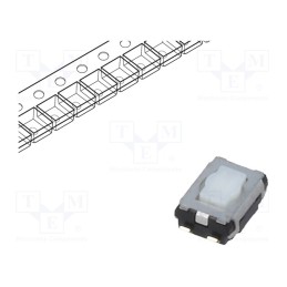 10 pcs : EVQP2202M - Microswitch TACT, SPST, Pos: 2, 0.02A/15VDC, SMT, none, 2.1mm, white