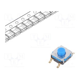 10 pcs : KSC741G LFS - Microswitch TACT, SPST-NO, Pos: 2, 0.05A/32VDC, SMT, none, 4.3mm