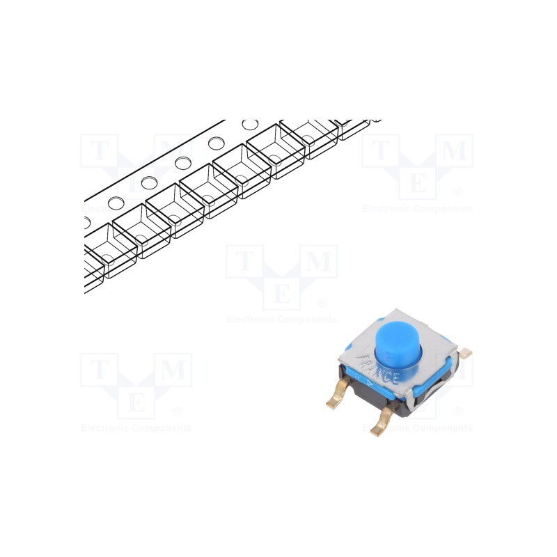 10 pcs : KSC741G LFS - Microswitch TACT, SPST-NO, Pos: 2, 0.05A/32VDC, SMT, none, 4.3mm