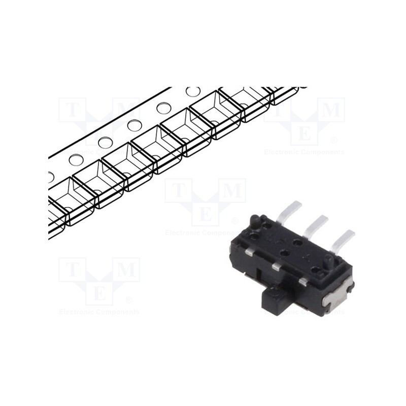 10 pcs : JS102011SAQN - Switch: slide, Pos: 2, SPDT, 0.3A/6VDC, ON-ON, THT, -40÷85°C, JS, reel