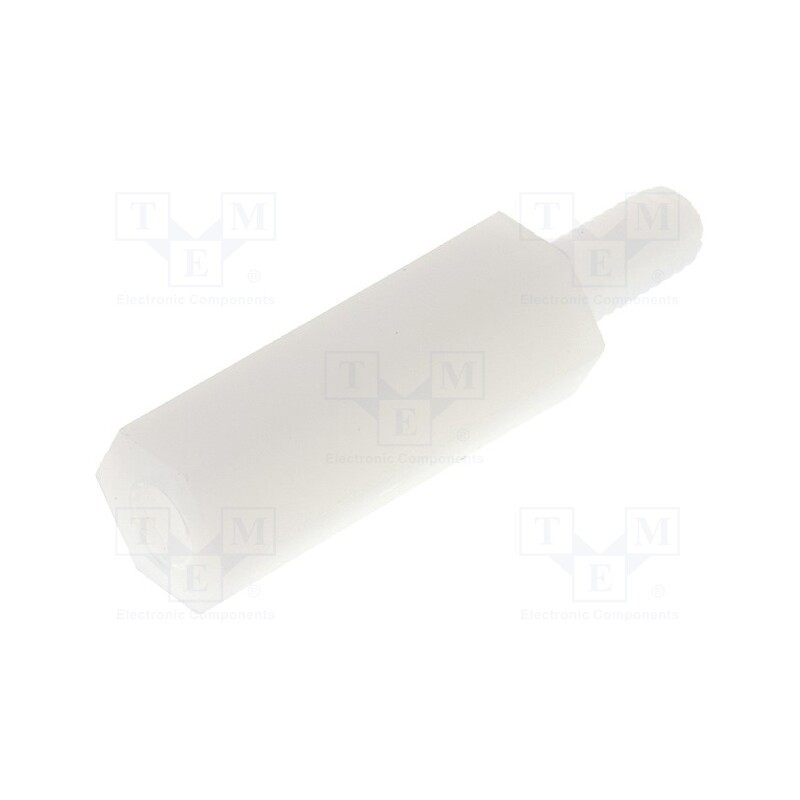 50 pcs : TP-15 - Screwed spacer sleeve, hexagonal, polyamide, M3, M3, 15mm