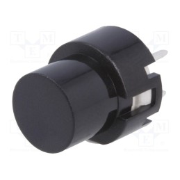 10 pcs : KS01-BV-BK - Switch: keypad, Pos: 2, SPST-NO, 0.01A/35VDC, black, THT, 1.3N, round