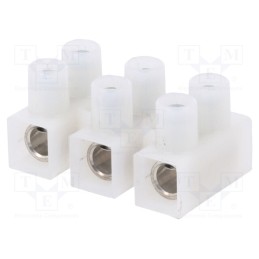 10 pcs : 88588907 - Terminal block, screw terminal, 6÷10mm2, 450V, ways: 3, white