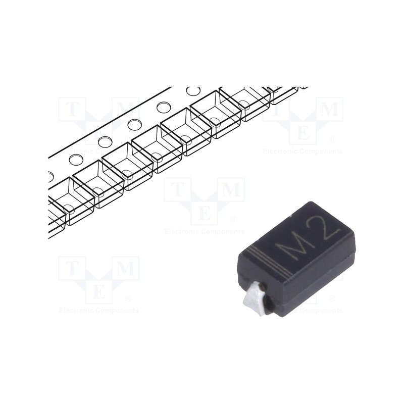 50 pcs : M2 - Diode: rectifying, SMD, 100V, 1A, SMA, Ufmax: 1.1V, Ifsm: 30A