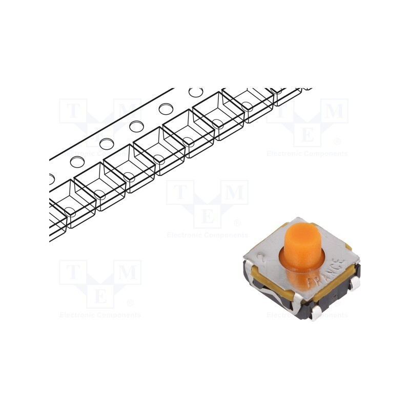 10 pcs : KSC421J 70 SH LFS - Microswitch TACT, SPST-NO, Pos: 2, 0.05A/32VDC, SMT, none, 1.7N