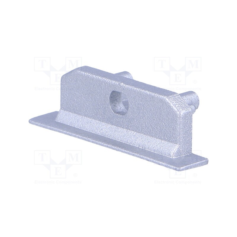 10 set : A3980040 -AS - Cap for LED profiles, silver, 2pcs, ABS, GEN2,with hole, GROOVE14