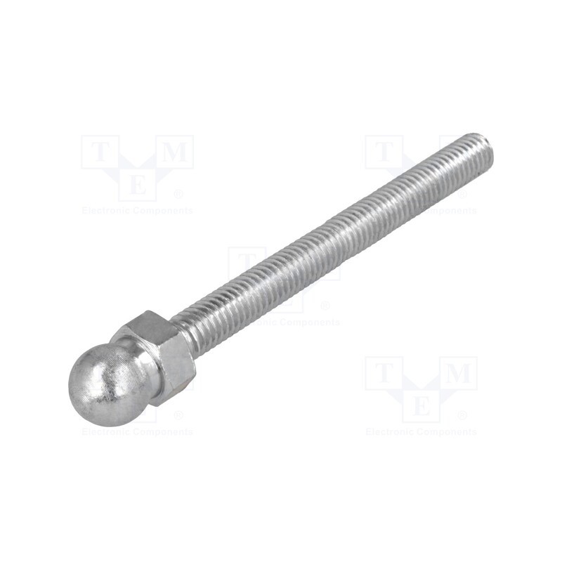 10 pcs : 098MM06060M - Pin, M6, Plunger mat: steel, Ø: 10mm, Plating: zinc, Thread len: 60mm