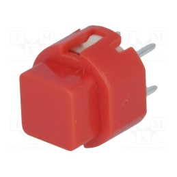 10 pcs : KS01-AV-R - Switch: keypad, Pos: 2, SPST-NO, 0.01A/35VDC, red, THT, 1.3N, square