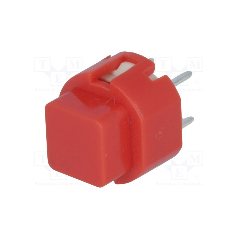 10 pcs : KS01-AV-R - Switch: keypad, Pos: 2, SPST-NO, 0.01A/35VDC, red, THT, 1.3N, square