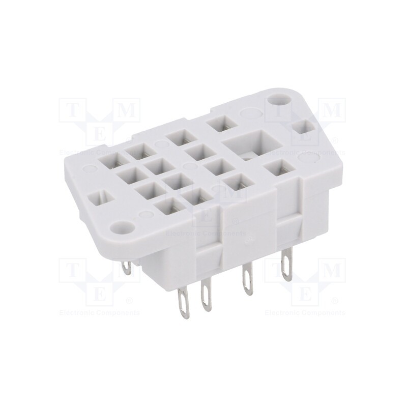 10 pcs : G4/2 - Socket, PIN: 8, 12A, 250VAC, on panel, for soldering, Series: R2,R2N