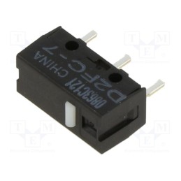 10 pcs : D2FC-7 - Microswitch SNAP ACTION, 0.001A/6VDC, without lever, SPST-NO