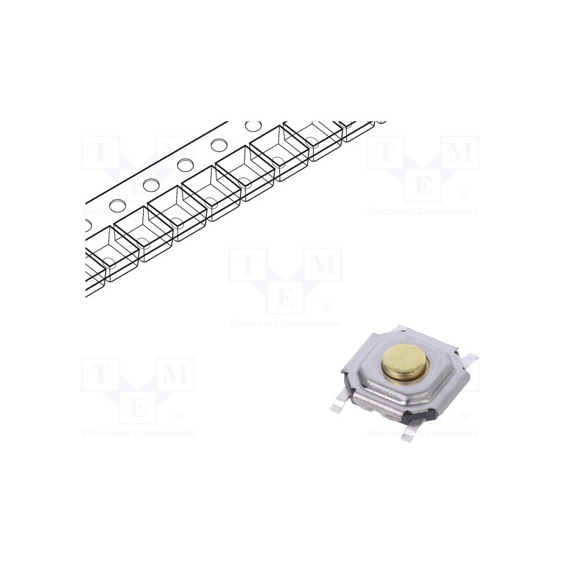 10 pcs : SKQGAKE010 - Microswitch TACT, SPST, Pos: 2, 0.05A/12VDC, SMT, 3.4N, 1.5mm, round