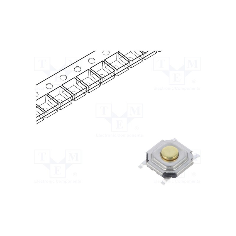 10 pcs : SKQGAFE010 - Microswitch TACT, SPST, Pos: 2, 0.05A/12VDC, SMT, 1N, 5.2x5.2x1.5mm