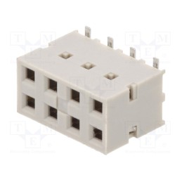 10 pcs : 89898-304ALF - Socket, PCB to PCB, female, Dubox®, 2.54mm, PIN: 8, SMT, gold-plated