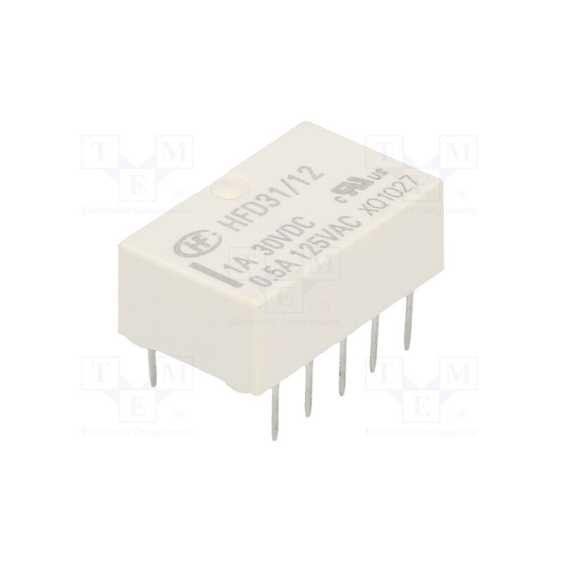 10 pcs : HFD31/12 - Relay: electromagnetic, DPDT, Ucoil: 12VDC, 2A, 0.5A/125VAC, PCB
