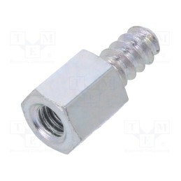 50 pcs : 226ST4.2X08 - Screwed spacer sleeve, 8mm, Int.thread: M4, Ext.thread: ST4,2