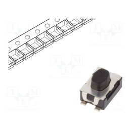 10 pcs : KMR441G LFS - Microswitch TACT, SPST-NO, Pos: 2, 0.05A/32VDC, SMT, none, 4N, 2.5mm
