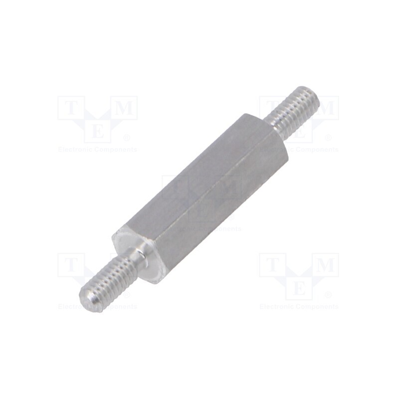 50 pcs : 432X15 - Screwed spacer sleeve, 15mm, Ext.thread: M2,5, hexagonal