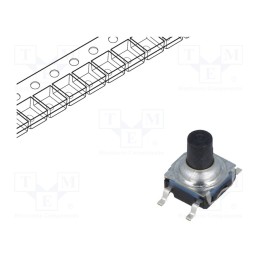 10 pcs : KSC641G LFS - Microswitch TACT, SPST-NO, Pos: 2, 0.05A/32VDC, SMT, none, 7.7mm