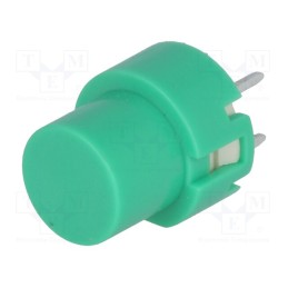 10 pcs : KS01-BV-G - Switch: keypad, Pos: 2, SPST-NO, 0.01A/35VDC, green, THT, 1.3N, round