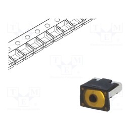 10 pcs : EVPAVAA1A - Microswitch TACT, SPST, Pos: 2, 0.02A/15VDC, SMT, none, 1.6N, round