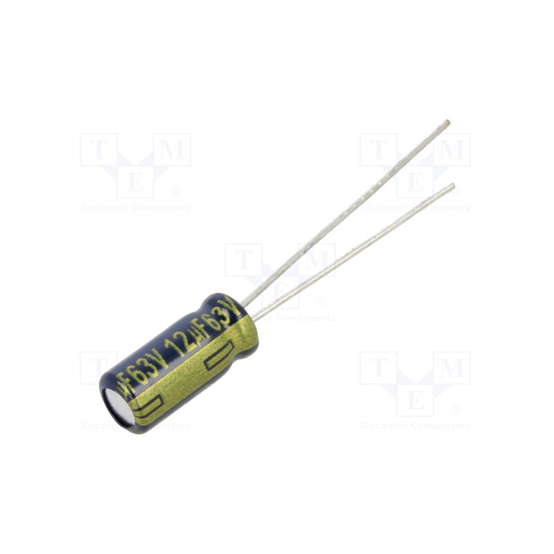 10 pcs : EEUFC1J120 - Capacitor: electrolytic, low ESR, THT, 12uF, 63VDC, Ø5x11mm, ±20%