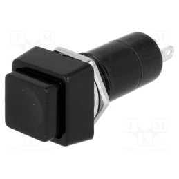 10 pcs : PS12BBK - Switch: push-button, Pos: 2, SPST-NO, 1A/250VAC, OFF-(ON), Ø12mm