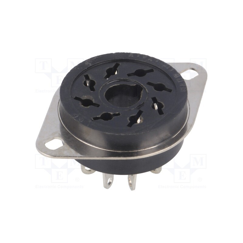 10 pcs : 90.12 - Socket, PIN: 8, 10A, 250VAC, 88.12, on panel, for soldering, octal