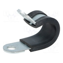 10 pcs : 61825365 - Fixing clamp, ØBundle : 15mm, W: 15mm, steel, Ømount.hole: 6.4mm