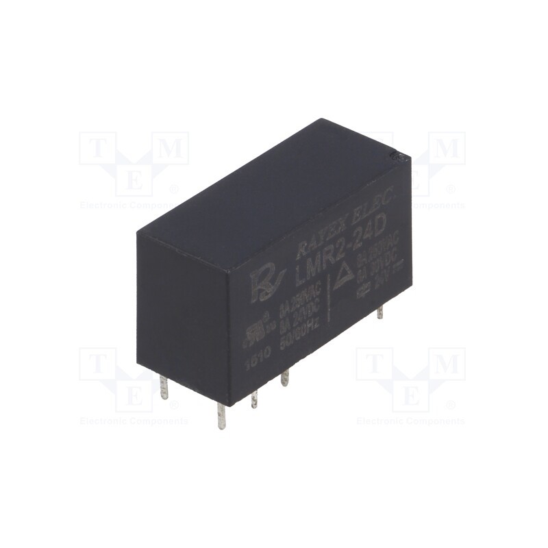 10 pcs : LMR2-24D - Relay: electromagnetic, DPDT, Ucoil: 24VDC, Icontacts max: 5A, PCB