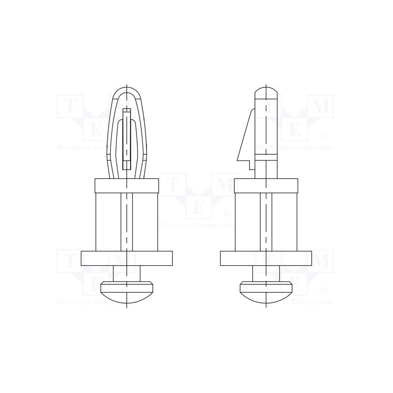 50 pcs : 8GG02V40978 - PCB distance, polyamide 66, L: 3.2mm, latch/latch, natural