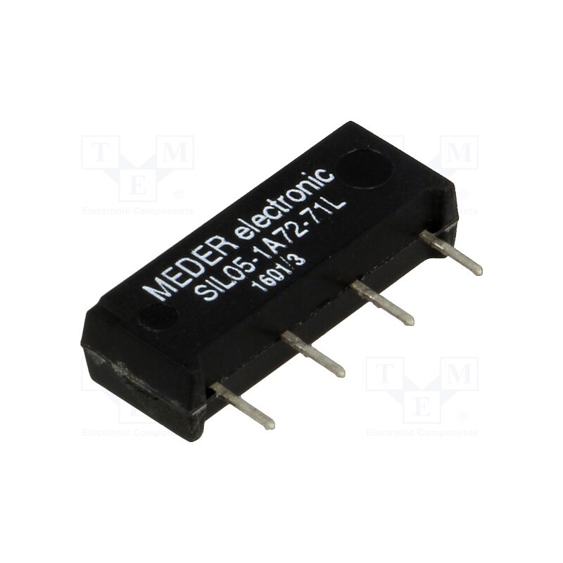 10 pcs : SIL05-1A72-71L - Relay: reed switch, SPST-NO, Ucoil: 5VDC, 1.25A, max.200VDC, 50mW