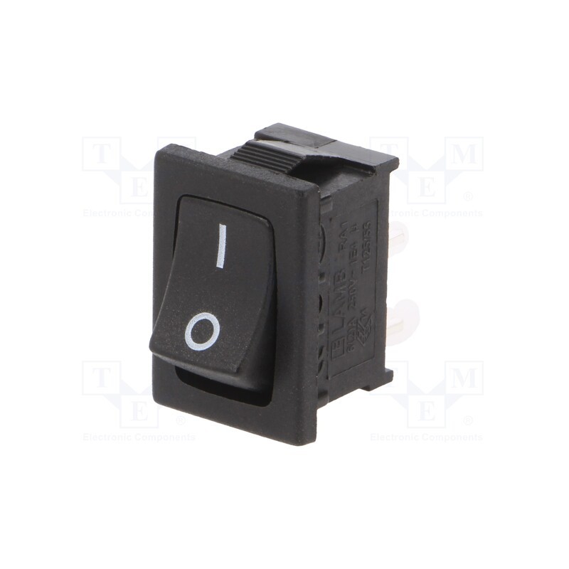 10 pcs : RA11131121 - ROCKER, SPST-NO, Pos: 2, ON-OFF, 4A/250VAC, black, 35mΩ, Body: black