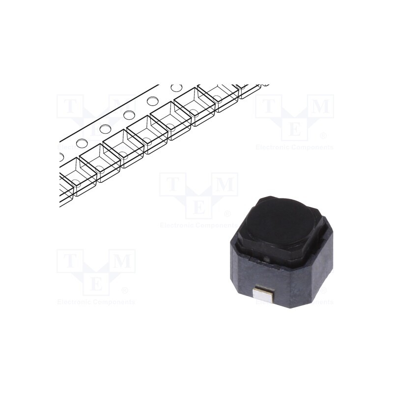 10 pcs : SKPMAME010 - Microswitch TACT, SPST, Pos: 2, 0.05A/16VDC, SMT, 1.6N, 6x5.9x5mm