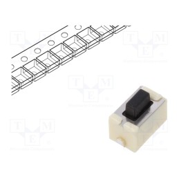 10 pcs : EVQPE105K - Microswitch TACT, SPST, Pos: 2, 0.05A/12VDC, 6x3.5x3.5mm, 5mm