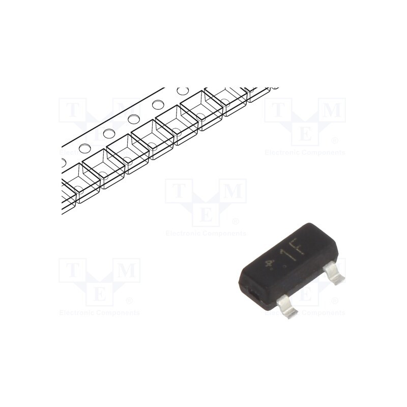 50 pcs : BC847B-AQ - Transistor: NPN, bipolar, 45V, 0.1A, 250mW, SOT23